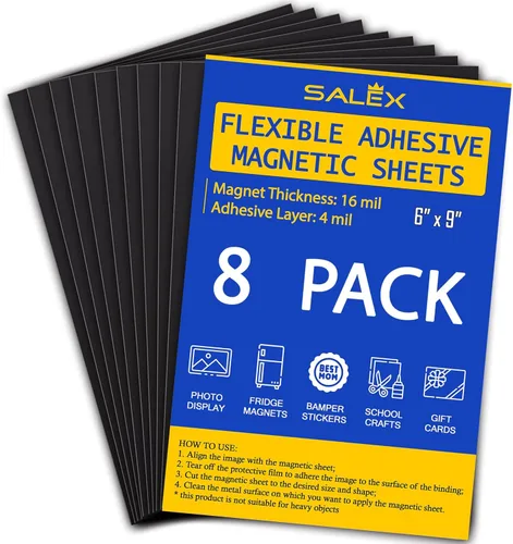 Miniatura 12 de Imanes para tarjetas de visita despegar y pegar de 2 x 3.5 pulgadas, 50 hojas magnéticas fuertes con respaldo adhesivo para hacer imanes flexibles