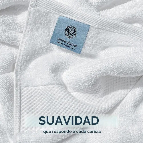 Miniatura 2 de White Classic - Juego de toallas de baño de lujo, grandes, 4 piezas - 700 GSM de algodón turco ultra suave, 27 x 54 pulgadas Toallas de baño