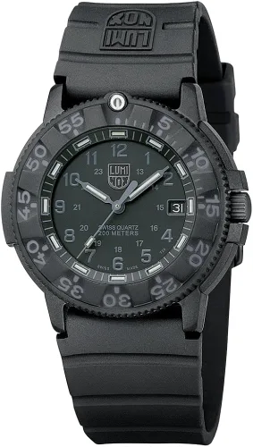 Miniatura 2 de Luminox 3001.BO Reloj de cuarzo de goma negra para hombre, Negro, Casual