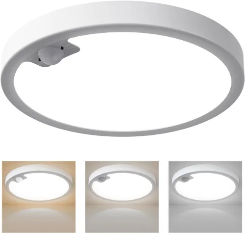 Miniatura 10 de Luces de armario recargables con sensor de movimiento, luz de techo a batería, luz inalámbrica con sensor de movimiento para interiores, luz