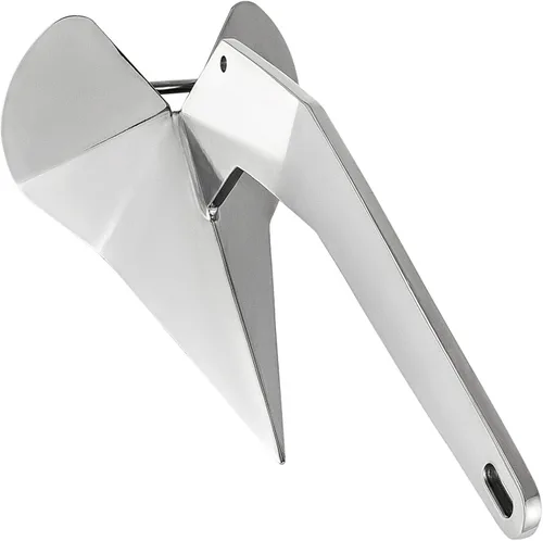 Miniatura 2 de ISURE MARINE Ancla triangular resistente de acero inoxidable estilo delta/ala para barco, 11 libras, 13 libras, 16 libras, 17.5 libras, 22 libras