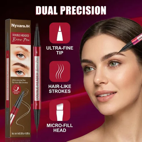 Miniatura 3 de Bolígrafo de cejas de doble cabeza, trazos ultraprecisos similares al cabello, maquillaje de larga duración, puntas de precisión de 0.001 in