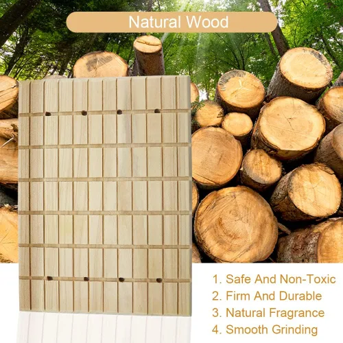Miniatura 3 de Litewoo Juguetes masticables de madera para el cuidado de los dientes y garras de la tabla de arañazos de conejo, chinchilla, cobaya, conejo, A