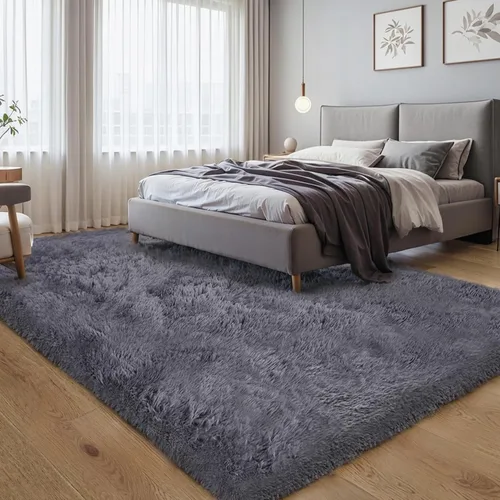 Miniatura 76 de KCHOWUA Alfombras Esponjosas y Peludas de Unicornio para Dormitorio de Niñas, 3x5 pies Lavable Antideslizante Alfombra de Área Shag Peluda para Sala