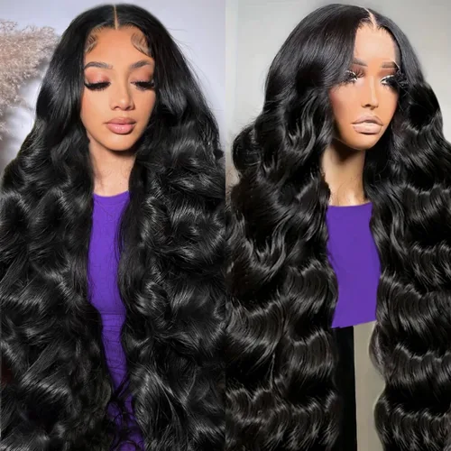Pelucas de cabello humano de ondas corporales de 30 pulgadas con encaje frontal 13x6, densidad 220, pelucas de encaje frontal HD de cabello humano