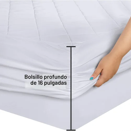 Miniatura 4 de Utopia Bedding - Cubrecolchón acolchado ajustado, protector y funda de colchón elástico con bolsillo profundo que se estira hasta 16 pulgadas, Blanco