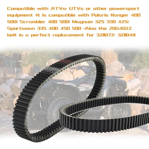 Miniatura 2 de KARSEE Correa de transmisión 3211077 20G4022 CVT ATV Correa compatible con Polaris Sportsman 400 500 Ranger 500 Scrambler Magnum Reemplazar 3211072