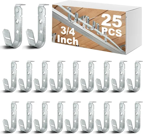Miniatura 8 de Zonon 1 Pcs J Hooks Ceiling Mount Metal J Hooks Support Heavy Duty G60 Galvanized Steel Cable Management for Hanging Attaching to Vertical Surfaces