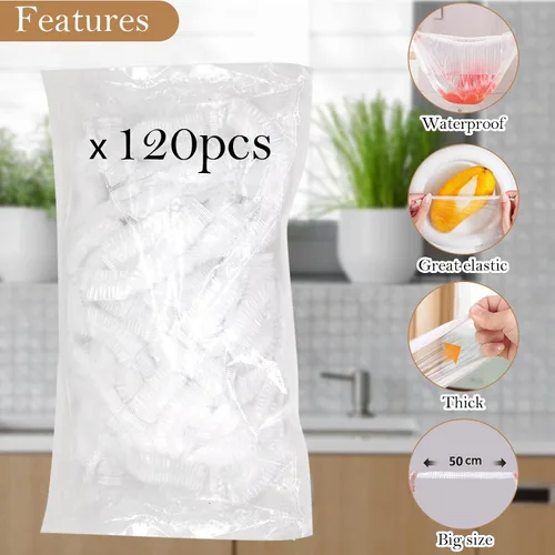Miniatura 5 de 120 piezas de tapas de ducha para pan de masa madre, cubiertas reutilizables para boles para fermentación, cubiertas de pan de plástico con elástico
