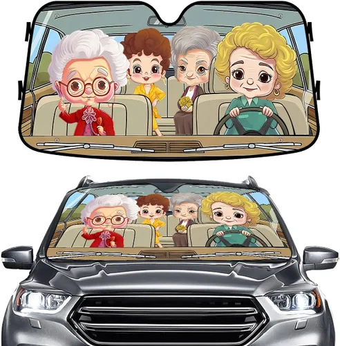 Miniatura 43 de GENANY Parasol divertido para parabrisas de la familia de perros de pastor alemán para automóvil, SUV, camión (55 x 30 pulgadas), parasol