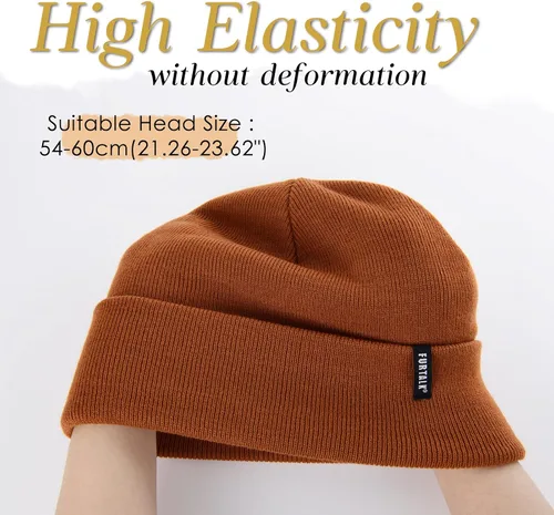 Miniatura 3 de FURTALK - Gorro tejido de acrílico para invierno suave cálido unisex para hombres y mujeres