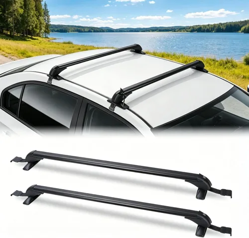 2Pcs Universal Roof Rack Cross Bars for Bare Roof, 43" Aluminum Lockable Car Top Crossbars w/Anti-Theft Lock, 165 lbs Load for Kayak Bike Cargo