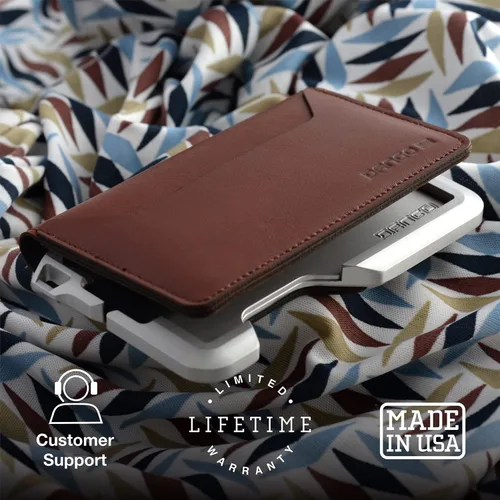 Miniatura 6 de Dango D01 Dapper EDC Wallet - Hecho en Estados Unidos - Cuero genuino aluminio CNC y bloqueo RFID