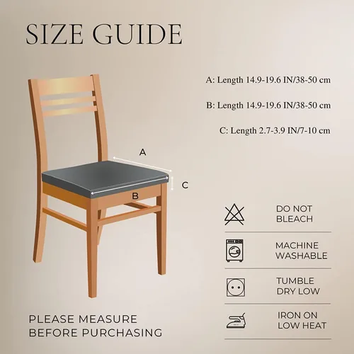 Miniatura 4 de SearchI Juego de 2 fundas de asiento elásticas para sillas de comedor, suaves, extraíbles y lavables, para sillas de comedor, protector de asiento