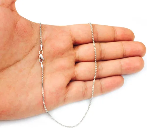 Miniatura 5 de Jewelry Affairs Collar de cadena Forsantina de oro blanco de 14 k, 0.059 in