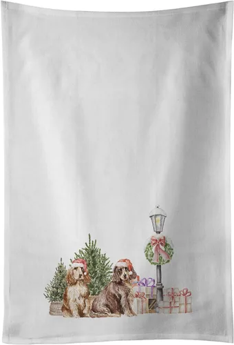 Miniatura 7 de Caroline's Treasures CK8100WTKT - Juego de 2 toallas de cocina con diseño de bulldog francés con diseño de país de las maravillas navideñas