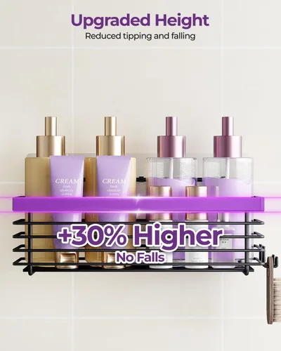 Miniatura 4 de ODesign Organizador de ducha de acero inoxidable SUS304, 3 unidades, sin taladrar, estante de baño, montado en la pared, organizador adhesivo