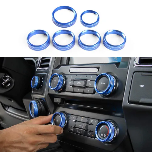 Miniatura 11 de Keptrim Para Ford F-150 de fibra de carbono ABS 2021, 2022, 2023, 2024, 2025, interruptor de aire acondicionado, 2 piezas