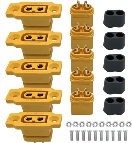 5 pares XT60E-F enchufe hembra XT60h XT60 XT60 macho bala conector de cable enchufe para RC FPV Lipo batería RC Quadcopter (5 pares XT60E-F)