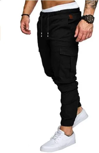 Miniatura 2 de GM MGBOYGYM Pantalones deportivos de moda para hombre, pantalones cargo de algodón, pantalones deportivos largos para hombre