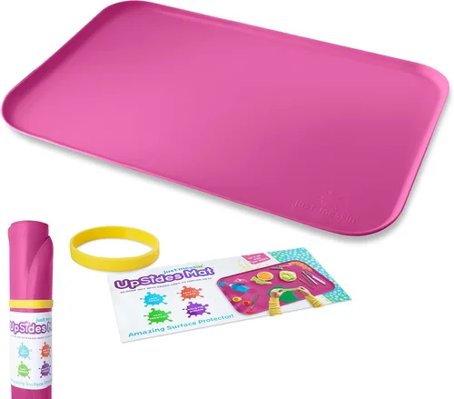 Miniatura 14 de Just Messin' Tapete de silicona para niños, reutilizable, antideslizante, resistente al calor, con bordes elevados de 0.6 pulgadas para contener