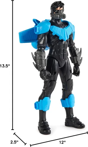Miniatura 10 de DC Comics, Batman Adventures, figura de acción Nightwing, 15 accesorios de armadura, 17 puntos de articulación, 12 pulgadas, juguete de superhéroe