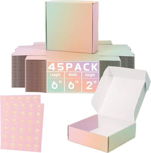 Miniatura 36 de Cajas de envío pequeñas de 6 x 4 x 2 pulgadas para pequeñas empresas, paquete de 30 cajas de correo moradas, caja de embalaje de cartón corrugado