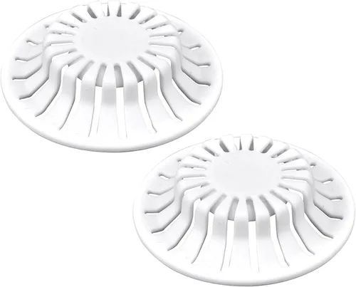DANCO Colador Universal para Lavabo de Baño con Ventosa Atrapa Cabellos y Trampa | Para Tapones Pop-Up | Blanco | Paquete de 2 (10769)