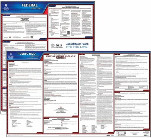 Miniatura 2 de Juego de carteles de la ley laboral federal y de Puerto Rico 2026 (inglés, estado de relaciones públicas) - Pósteres laminados que cumplen