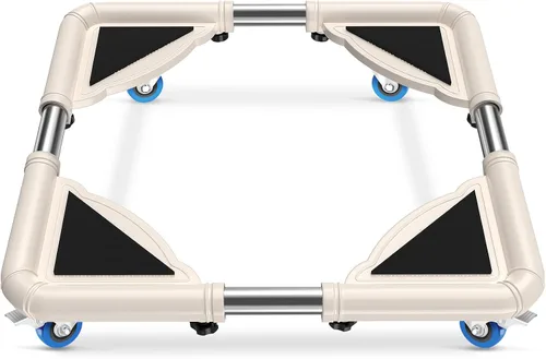 SPACECARE Soporte para Mini Nevera Mueble Carrito Móvil con 4 Ruedas con Seguro - Base Ajustable Soporte para Refrigerador Lavadora Carrito Móvil -