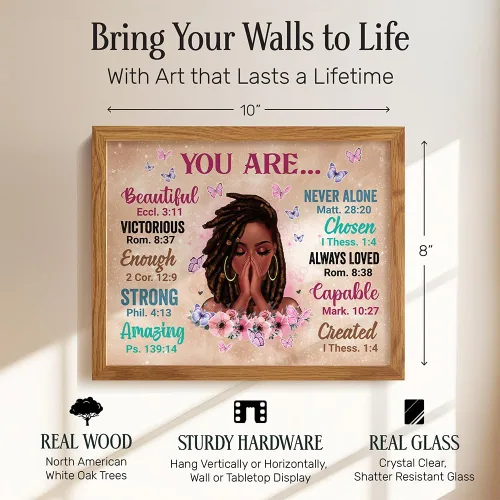 Miniatura 7 de Arte de Pared Afroamericano ENMARCADO - Regalos Cristianos para Mujeres, Mujeres Afroamericanas - Arte Negro de Inspiración - Escritura Espiritual