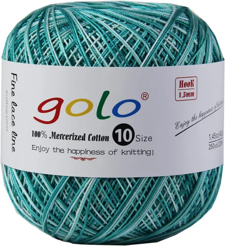 Miniatura 89 de Golo - Bolas de hilo para crochet de algodón tamaño 10, color algodón para crochet D-Fresa D078-fresa