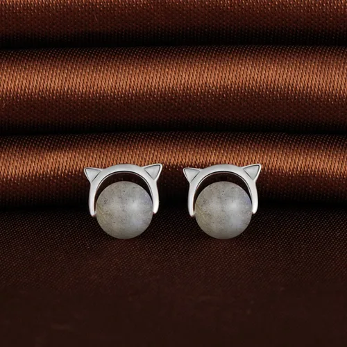 Miniatura 4 de Pendientes de plata de ley S925 con luz de luna para mujer