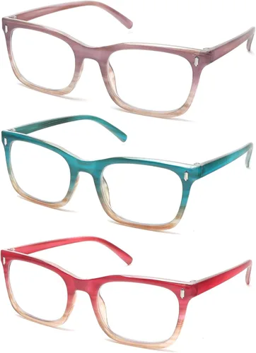 Miniatura 2 de Paquete de 3 lentes de lectura para mujer, estilo moderno, lectores de computadora +1.0