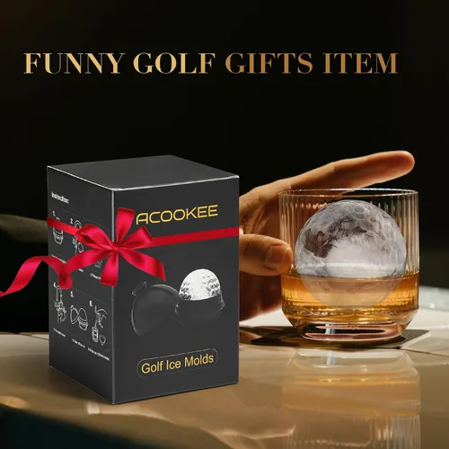 Miniatura 7 de ACOOKEE Juego de 2 Moldes Novedosos para Hacer Hielo con Forma de Pelota de Golf, Divertidos Regalos de Golf para Hombres Golfistas, Moldes Redondos