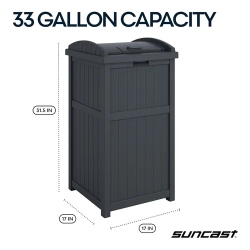 Miniatura 3 de Suncast GH1732C - Cubo de basura de resina de 15.75 x 16 x 31.6 pulgadas, para exteriores, comercial, 33 galones, 31.6 pulgadas, cubo de basura
