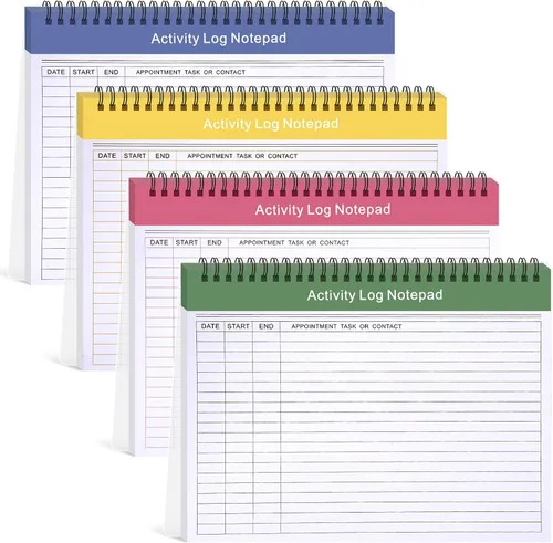 Kisston 4 piezas de cuaderno de registro de actividades diario Libro de notas de actividades diarias 21.6 x 27.9 cm Lista de tareas diarias Cuaderno