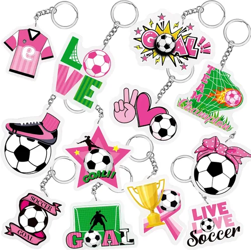 Miniatura 20 de Batiyeer Llaveros a Granel Artículos de Fiesta Llaveros de Pelota Deportiva Llaveros Divertidos Regalos para Suministros de Cumpleaños