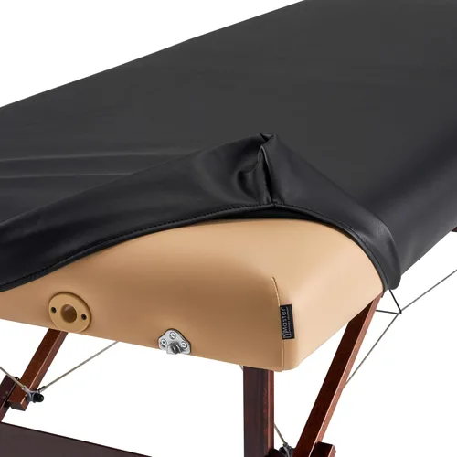 Miniatura 6 de Master Massage Funda de protección de mesa de masaje de cuero de vinilo de poliuretano rectangular universal para mesa de masaje, protector de Negro