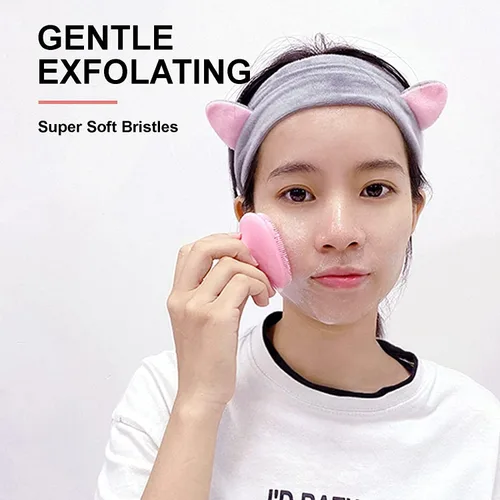 Miniatura 6 de Mini cepillo exfoliante facial de silicona, almohadilla de limpieza facial manual, limpiador facial suave para exfoliar y masajear poros para todo