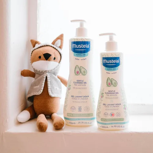 Miniatura 2 de Mustela Set de regalo para la hora del baño para bebés, esenciales para el cuidado de la piel del bebé con aguacate natural, contiene loción