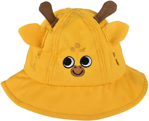 Forest & Twelfth Sombrero de cubo de animales de zoológico unisex para niños, sombrero de sol infantil con caras y orejas de animales del zoológico,