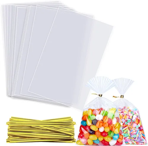 Miniatura 14 de Bolsas transparentes para barra de pretzel de 3 x 11 pulgadas, 200 unidades de largo sellado autoadhesivo de celofán, resellables, palitos