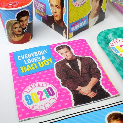 Miniatura 4 de Beverly Hills 90210 - Suministros para fiestas (paquete de lujo), decoraciones y suministros para fiestas de los años 90, paquete de fiesta