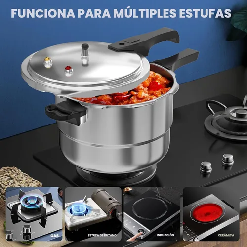 Miniatura 5 de WantJoin Olla a presión de aluminio de 6 cuartos con válvula de liberación y múltiples dispositivos de protección, recipiente a presión compatible