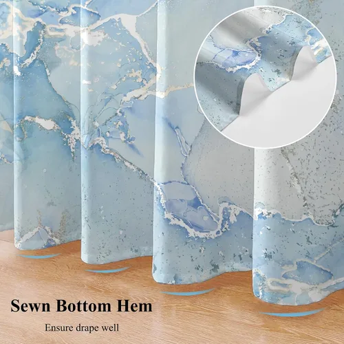 Miniatura 6 de Cortina de ducha abstracta de mármol negro gris y dorado con grietas, cortina de baño moderna ombre impresa, cortina impermeable y lavable de tela