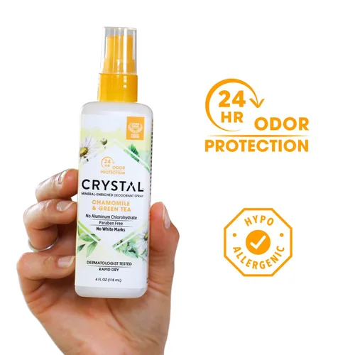 Miniatura 2 de Crystal Desodorant Essence Spray 4 onzas de manzanilla/té verde (4.0 fl oz), el embalaje puede variar