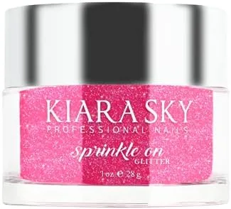 Kiara Sky Nail Art Purpurina 3D de 1 onza | Colección Sprinkle On | Mezcla con acrílico, esmalte de gel o polvo de inmersión | All I Can Pink of