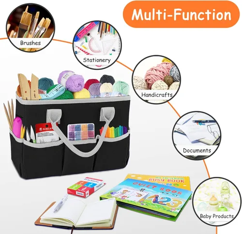 Miniatura 5 de ZKOO Organizador de Almacenamiento de Suministros de Arte Caddy, Bolsas de Transporte para Manualidades con Bolsillos para Organización de Álbumes