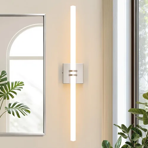 Miniatura 14 de Lámparas de baño, níquel cepillado de 18 W, LED de 360 °, iluminación completa, moderna aplique de pared lámpara de tocador con 5